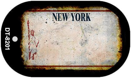 New York White Rusty Blank Novelty Metal Dog Tag Necklace DT-8201