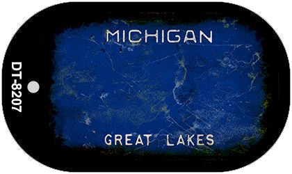 Michigan Rusty Blank Novelty Metal Dog Tag Necklace DT-8207