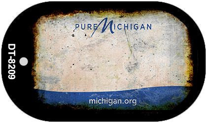 Michigan Rusty Blank Novelty Metal Dog Tag Necklace DT-8209