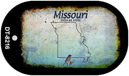 Missouri Rusty Blank Novelty Metal Dog Tag Necklace DT-8216