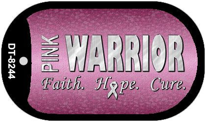 Pink Warrior Novelty Metal Dog Tag Necklace DT-8244