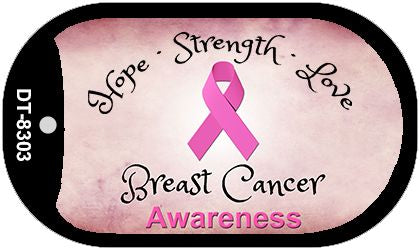 Breast Cancer Novelty Metal Dog Tag Necklace DT-8303