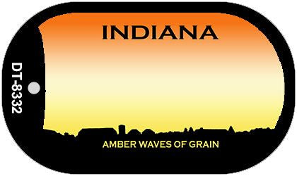 Indiana State Blank Novelty Metal Dog Tag Necklace DT-8332