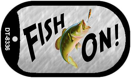 Fish On Novelty Metal Dog Tag Necklace DT-8336