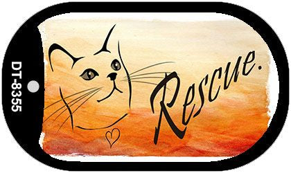 Rescue Cat Novelty Metal Dog Tag Necklace DT-8355