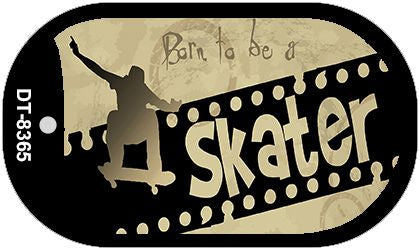 Born to be a Skater Novelty Metal Dog Tag Necklace DT-8365