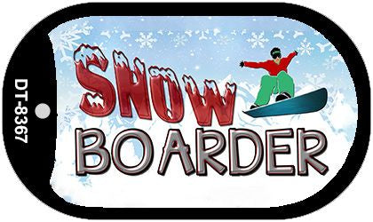 Male Snow Boarder Novelty Metal Dog Tag Necklace DT-8367