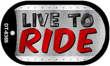 Live To Ride Novelty Metal Dog Tag Necklace DT-8369