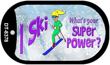 Female I Ski Novelty Metal Dog Tag Necklace DT-8378