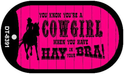 Cowgirl Novelty Metal Dog Tag Necklace DT-8391