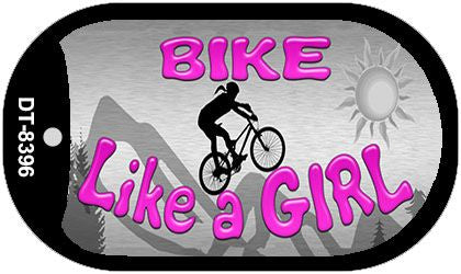 Bike Like A Girl Novelty Metal Dog Tag Necklace DT-8396