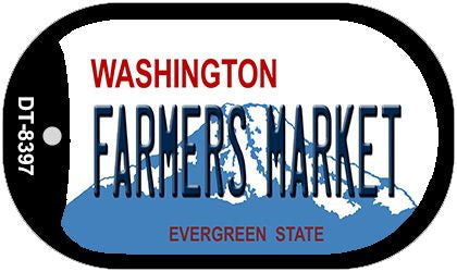 Farmers Market Washington Novelty Metal Dog Tag Necklace DT-8397