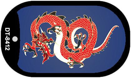 Flying Dragon Novelty Metal Dog Tag Necklace DT-8412