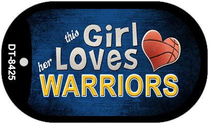 This Girl Loves Her Warriors Novelty Metal Dog Tag Necklace DT-8425