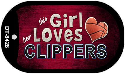 This Girl Loves Her Clippers Novelty Metal Dog Tag Necklace DT-8428