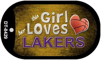 This Girl Loves Her Lakers Novelty Metal Dog Tag Necklace DT-8429