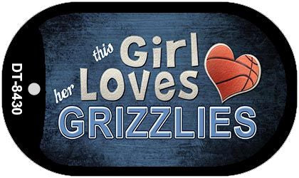 This Girl Loves Her Grizzlies Novelty Metal Dog Tag Necklace DT-8430