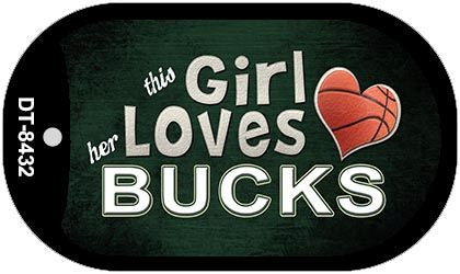 This Girl Loves Her Bucks Novelty Metal Dog Tag Necklace DT-8432