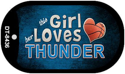 This Girl Loves Her Thunder Novelty Metal Dog Tag Necklace DT-8436