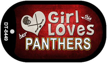 This Girl Loves Her Panthers Novelty Metal Dog Tag Necklace DT-8449