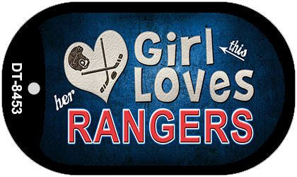 This Girl Loves Her Rangers Novelty Metal Dog Tag Necklace DT-8453