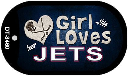 This Girl Loves Her Jets Novelty Metal Dog Tag Necklace DT-8460