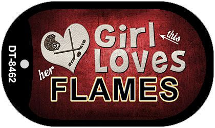 This Girl Loves Her Flames Novelty Metal Dog Tag Necklace DT-8462