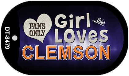 This Girl Loves Her Clemson Novelty Metal Dog Tag Necklace DT-8479