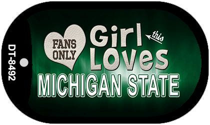 This Girl Loves Her Michigan State Novelty Metal Dog Tag Necklace DT-8492