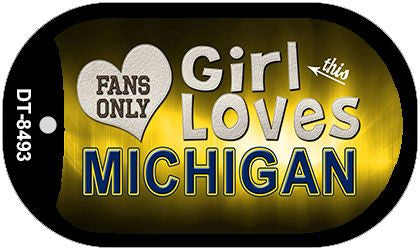 This Girl Loves Her Michigan Novelty Metal Dog Tag Necklace DT-8493