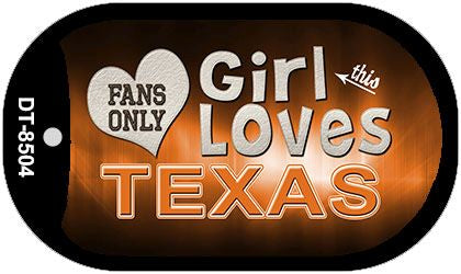 This Girl Loves Her Texas Novelty Metal Dog Tag Necklace DT-8504