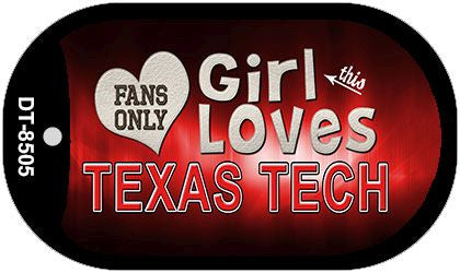 This Girl Loves Her Texas Tech Novelty Metal Dog Tag Necklace DT-8505