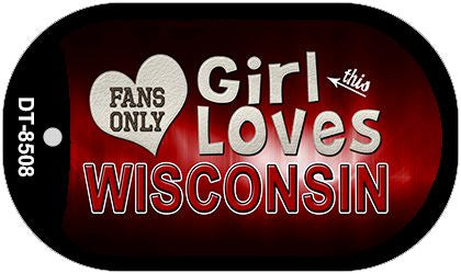 This Girl Loves Her Wisconsin Novelty Metal Dog Tag Necklace DT-8508