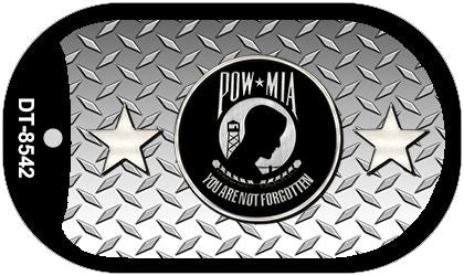 POW MIA Diamond Novelty Metal Dog Tag Necklace DT-8542