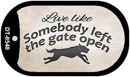 Gate Open Novelty Metal Dog Tag Necklace DT-8548