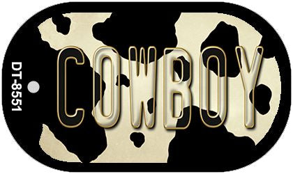 Cowboy Cow Novelty Metal Dog Tag Necklace DT-8551