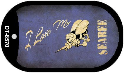 I Love My Seabee Novelty Metal Dog Tag Necklace DT-8570