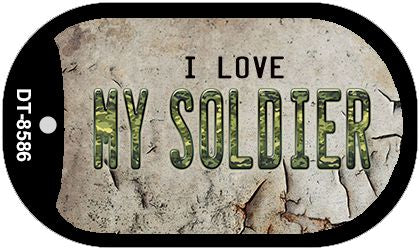 I Love My Soldier Novelty Metal Dog Tag Necklace DT-8586