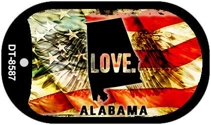 Alabama Love Metal Novelty Dog Tag Necklace DT-8587