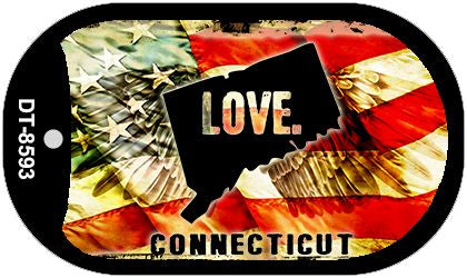 Connecticut Love Metal Novelty Dog Tag Necklace DT-8593