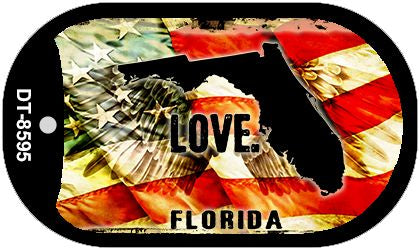Florida Love Metal Novelty Dog Tag Necklace DT-8595