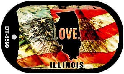 Illinois Love Metal Novelty Dog Tag Necklace DT-8599