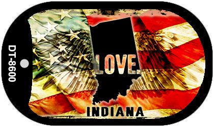 Indiana Love Metal Novelty Dog Tag Necklace DT-8600