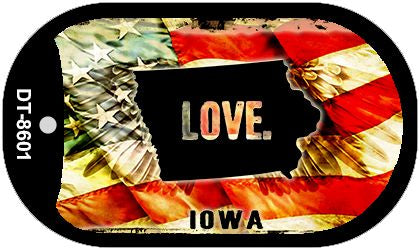 Iowa Love Metal Novelty Dog Tag Necklace DT-8601
