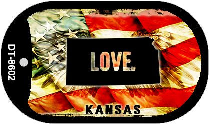 Kansas Love Metal Novelty Dog Tag Necklace DT-8602