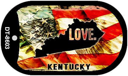 Kentucky Love Metal Novelty Dog Tag Necklace DT-8603