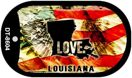 Louisiana Love Metal Novelty Dog Tag Necklace DT-8604