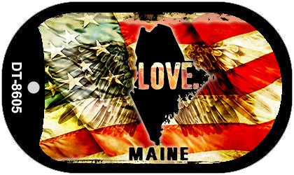 Maine Love Metal Novelty Dog Tag Necklace DT-8605