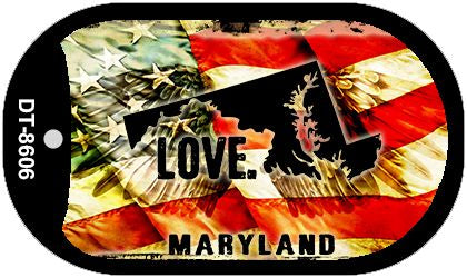 Maryland Love Metal Novelty Dog Tag Necklace DT-8606