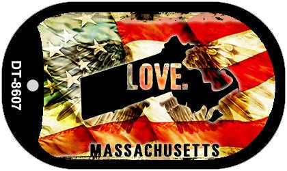 Massachusetts Love Metal Novelty Dog Tag Necklace DT-8607